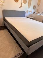 1X GEBRUIKT: dubbel bed, compleet met super matras. ZGAN!, Huis en Inrichting, Slaapkamer | Bedden, Grijs, 140 cm, Zo goed als nieuw