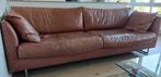 Vintage cognackleurig bankstel, Huis en Inrichting, Ophalen, Gebruikt, Vintage, Leer