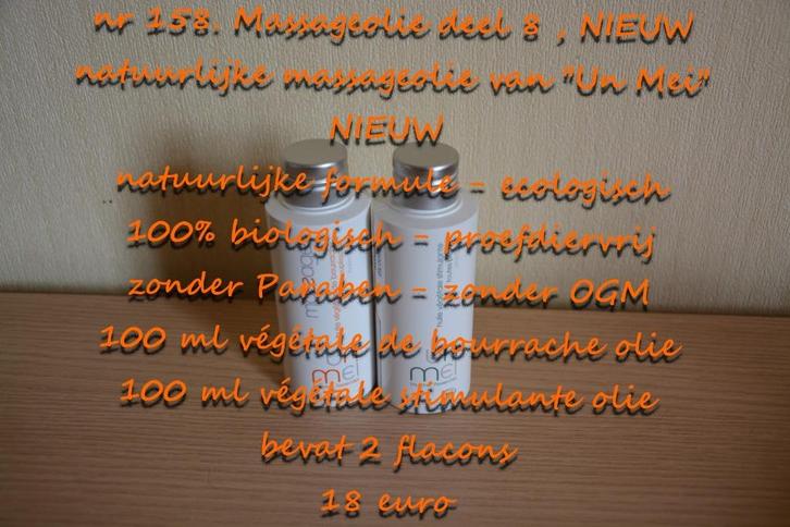 158. Massageolie deel 8 , NIEUW , verzending inbegrepen, Sport en Fitness, Massageproducten, Nieuw, Olie of Lotion, Verzenden
