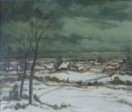 MAURICE STERCK / WINTER WAASLAND / OLIEVERF DOEK / 91x101cm, Antiek en Kunst, Ophalen