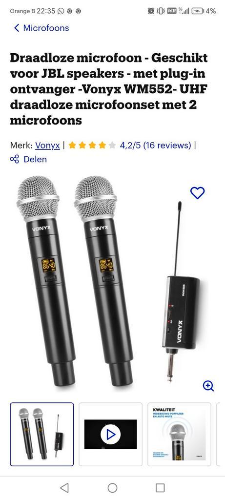 Vonyx wm552 draadloze microfoons nieuwprijs 70 euro, Muziek en Instrumenten, Microfoons, Zo goed als nieuw, Ophalen of Verzenden