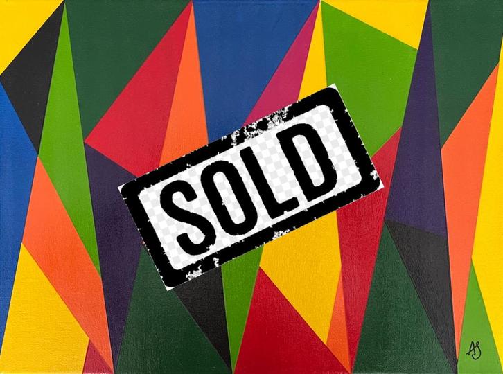 Kleurrijke Harmonie, Antiek en Kunst, Kunst | Schilderijen | Abstract, Ophalen of Verzenden