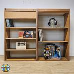 2 vintage vinylkast / platenkast/ boekenkast / roldeur kast, Huis en Inrichting, Met plank(en), Gebruikt, 100 tot 150 cm, Vintage