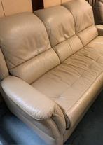 Lederen 3-zitszetel, Huis en Inrichting, Zetels | Zetels, Ophalen, Gebruikt, 150 tot 200 cm, Driepersoons