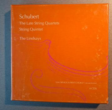 4cd box. Schubert.  The Late String Quartets. The Lindsays beschikbaar voor biedingen