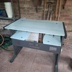 Bureau grijs metaal gezandstraald glas, Huis en Inrichting, Ophalen, Gebruikt, Bureau