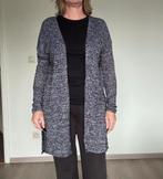 Fijngebreide lange cardigan zwart wit H&M Divided, Kleding | Dames, H&M, Zwart, Ophalen of Verzenden, Zo goed als nieuw
