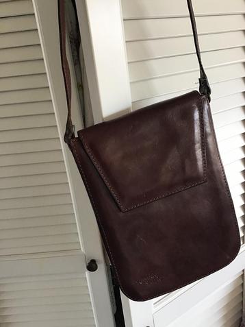 Stoere vintage lederen schoudertas Ricardo Lazlo beschikbaar voor biedingen