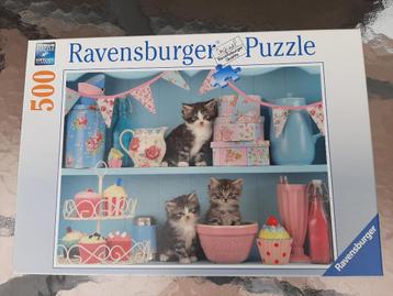 Puzzel “Katjes tussen de cupcakes” - Ravensburger - 500st beschikbaar voor biedingen