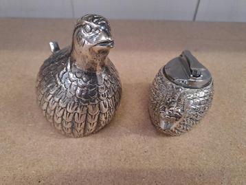 Valenti - cendrier et briquet plaqué argent  beschikbaar voor biedingen