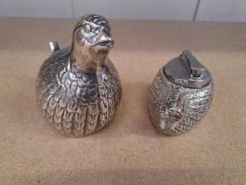 Valenti - cendrier et briquet plaqué argent, Antiek en Kunst, Antiek | Zilver en Goud, Zilver, Ophalen