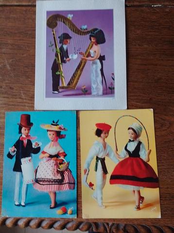 3 postkaarten Les amoureux de Peynet  beschikbaar voor biedingen