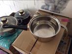 Inox pot en pannetje met deksels, Huis en Inrichting, Keuken | Potten en Pannen, Ophalen of Verzenden, Zo goed als nieuw, Inox