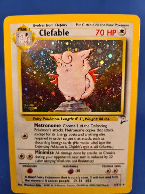 Clefable 5/130 - Base Set 2, Hobby en Vrije tijd, Verzamelkaartspellen | Pokémon, Zo goed als nieuw, Verzenden