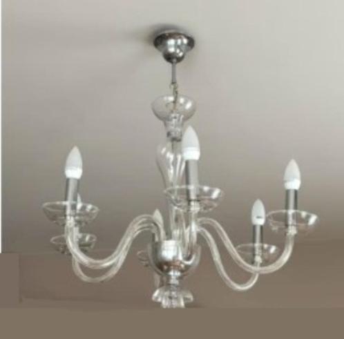 Kroonluchter in Murano-stijl, Huis en Inrichting, Lampen | Kroonluchters, Zo goed als nieuw, Glas, Ophalen of Verzenden