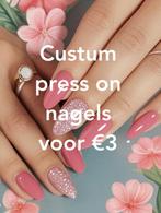 Custum prees on nagels €3, Handtassen en Accessoires, Uiterlijk | Cosmetica en Make-up, Ophalen of Verzenden, Nieuw, Handen en Nagels