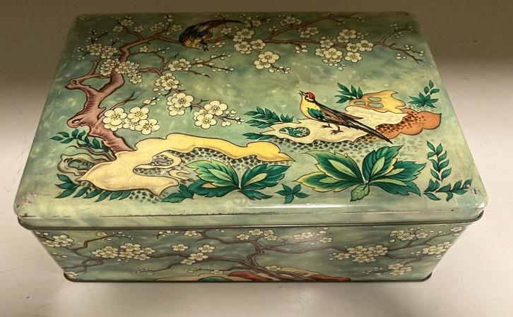 Vintage blikken koekendoos Van Melle, Verzamelen, Blikken, Gebruikt, Koek(jes), Van Nelle, Ophalen of Verzenden