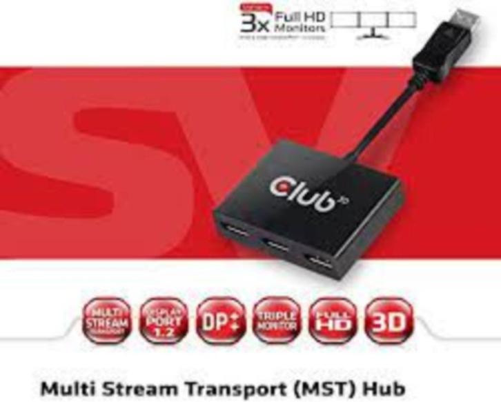 Club 3D CSV-5300A DisplayPort naar 3 x DisplayPort, Informatique & Logiciels, Cartes vidéo, Comme neuf, Autres chipsets, DisplayPort