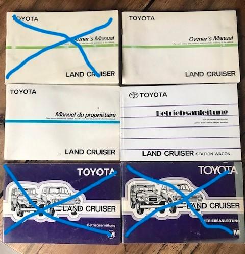 Toyota Land Cruiser oldtimer gebruikshandleidingen, Auto diversen, Handleidingen en Instructieboekjes, Ophalen of Verzenden
