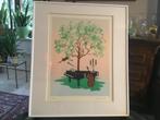 Claassens Anita1937- Litho 115/125 - 72x62 cm met kader, Antiek en Kunst, Ophalen