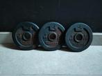 3 x 1kg plaques de musculation de Domyos (28mm)., Enlèvement, Utilisé, Bras, Plaques d'haltères