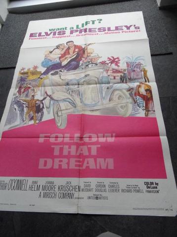 Affiche originale du film américain Elvis Follow That Dream, Enlèvement ou Envoi, Comme neuf, Film, Affiche
