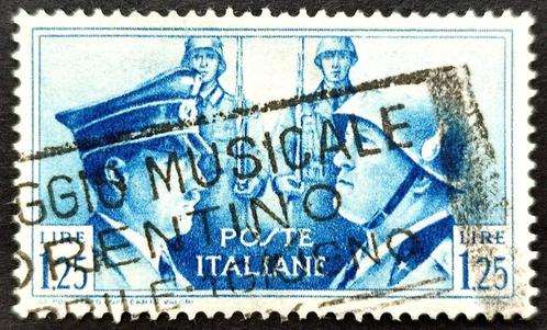 Wapenbroederschap Hitler & Mussolini 1941, Postzegels en Munten, Postzegels | Europa | Italië, Gestempeld, Ophalen of Verzenden