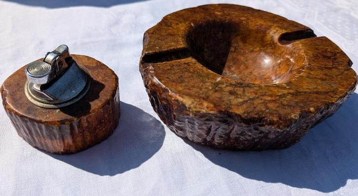 Ensemble à fumer en albâtre travaillé et sculpté à la main, Antiek en Kunst, Curiosa en Brocante, Ophalen