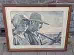 Lithographie la moisson signe edmont Doumont, Antiek en Kunst, Ophalen of Verzenden