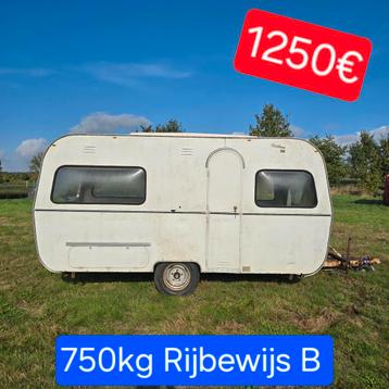Caravan De Reu Oldtimer 750kg Rijbewijs B foodtruck werfkeet beschikbaar voor biedingen