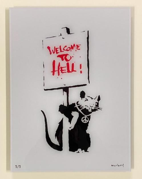 BANKSY: print op acrylglas. Eén exemplaar, Antiek en Kunst, Kunst | Designobjecten, Ophalen of Verzenden