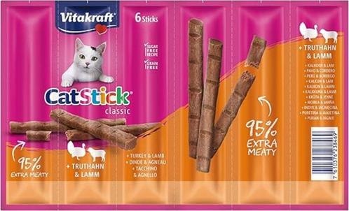 Vitakraft Cat Stick Mini kalkoen en lam GRATI SLEVERING, Dieren en Toebehoren, Katten-accessoires, Nieuw, Verzenden