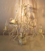 Mooie Oude Belletjes Luchter met 5 lichtpunten in metaal, Antiek en Kunst, Ophalen of Verzenden