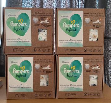 4 Pampers réutilisables avec 60 cœurs absorbant  disponible aux enchères