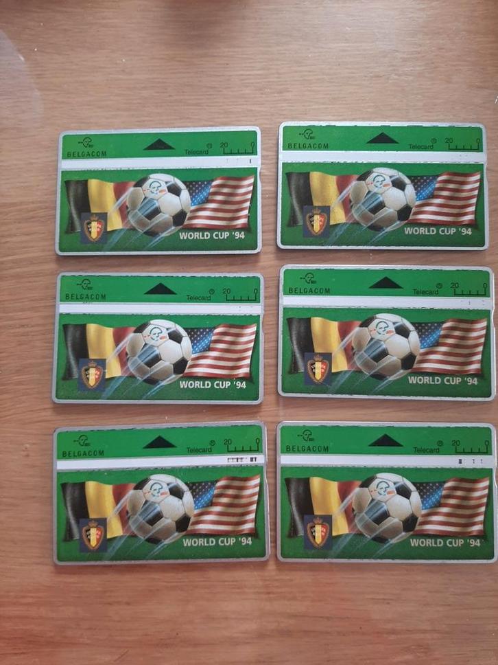 Belgacom Telecards World Cup ’94 set (6 stuks), Verzamelen, Telefoonkaarten, Ophalen of Verzenden