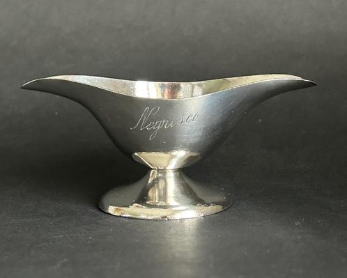 verzilverde sauskom sausière hotelzilver - Negresco, Antiek en Kunst, Antiek | Zilver en Goud, Ophalen of Verzenden