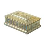 Verzilverde Art Deco Kist Trinket Doos Egyptische Motieven, Huis en Inrichting, Minder dan 50 cm, Gebruikt, Minder dan 50 cm, Ophalen of Verzenden