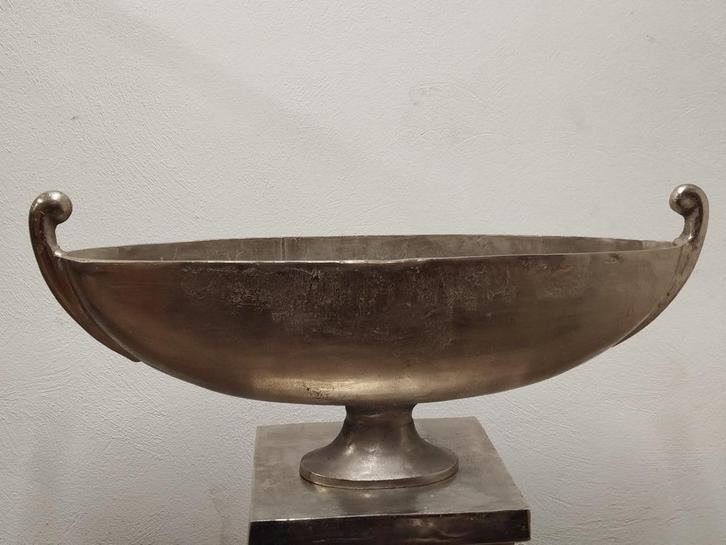 XXL decoratieve aluminium (planten)schaal/ijsemmer en zuilen, Huis en Inrichting, Woonaccessoires | Schalen en Manden, Zo goed als nieuw