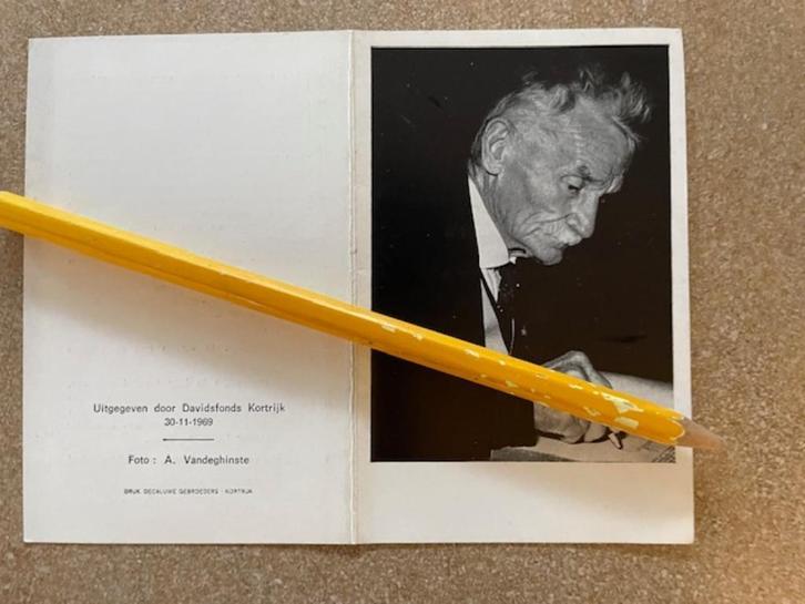 VLAAMS SCHRIJVER DHR STIJN STREUVELS  Heule 1871, Verzamelen, Bidprentjes en Rouwkaarten, Bidprentje, Ophalen of Verzenden