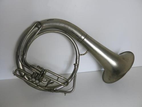 Koperen chromé Sousafoon D&P Lebrun Bruxelles, Muziek en Instrumenten, Blaasinstrumenten | Tuba's, Gebruikt, Ophalen