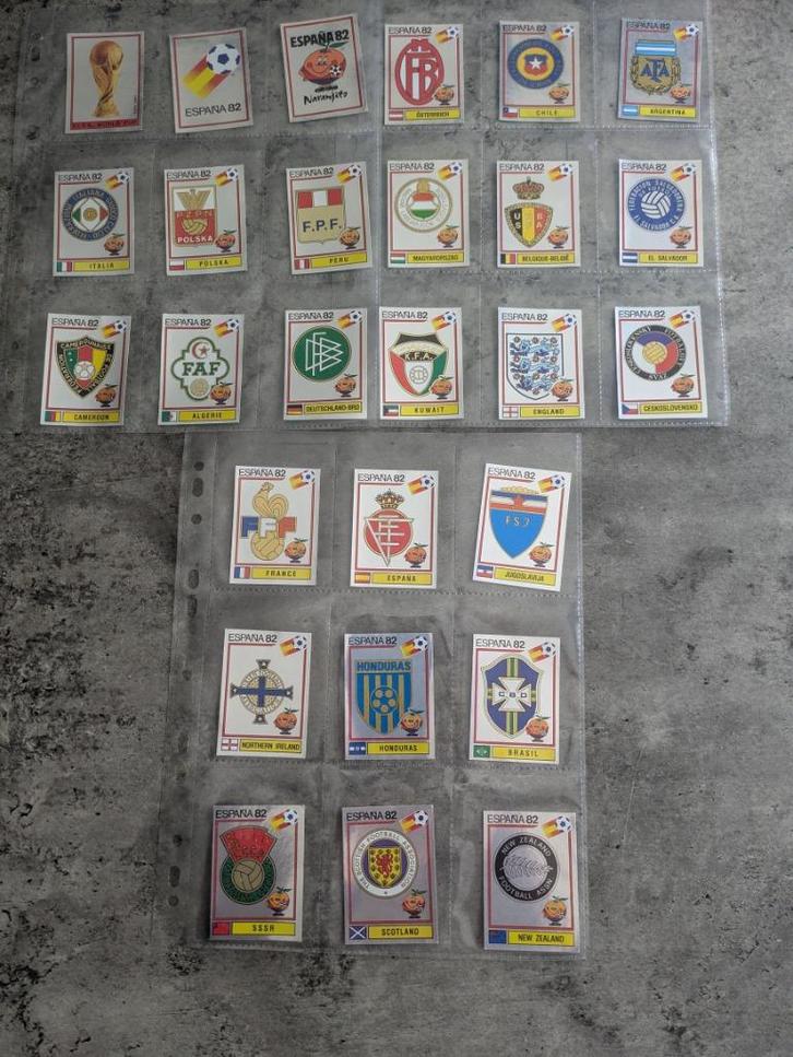 PANINI WORLD CUP ESPANA 82 voetbal stickers 1982 27X, Hobby en Vrije tijd, Stickers en Plaatjes, Zo goed als nieuw, Verzenden