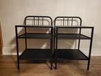 Ikea nachtkast open zwart 2x, Huis en Inrichting, Ophalen, Metaal of Aluminium, 55 tot 70 cm, Zo goed als nieuw