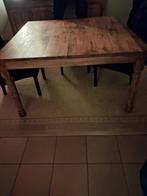 Vol houten tafel zonder stoelen, Ophalen, Vierkant, Zo goed als nieuw, Vijf personen of meer