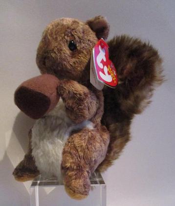 BEANIE BABIE’S: 17 -NUTTY-SQUIRREL-EEKHOORN-10the BESTAAN beschikbaar voor biedingen