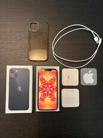 Iphone 13 128 gb + doosje, kabel, hoesje, en apple papieren, 128 GB, Enlèvement ou Envoi, IPhone 13, Utilisé