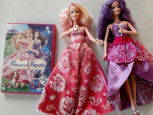 Barbie prinses en popster DVD + 2 bijhorende barbies., Enfants & Bébés, Jouets | Poupées, Utilisé, Barbie, Enlèvement ou Envoi