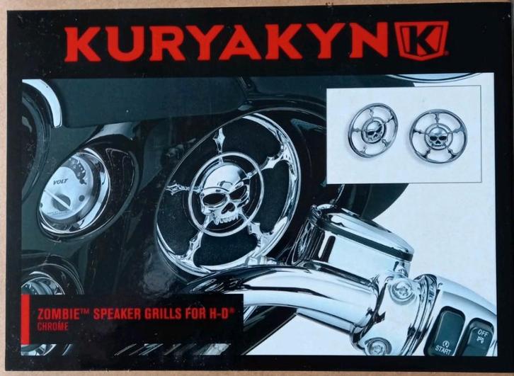 Speaker grills Chrome (Zombie) Kuryakyn Electra glide, Motoren, Onderdelen | Harley-Davidson, Nieuw, Ophalen