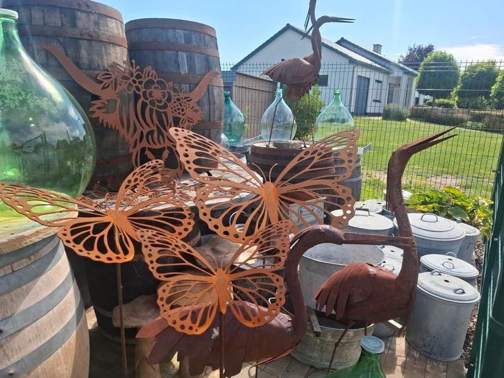 Mooie tuindecoratie met cortenstaal! Vlinders- stierenkop, Tuin en Terras, Tuinwanddecoratie, Ophalen