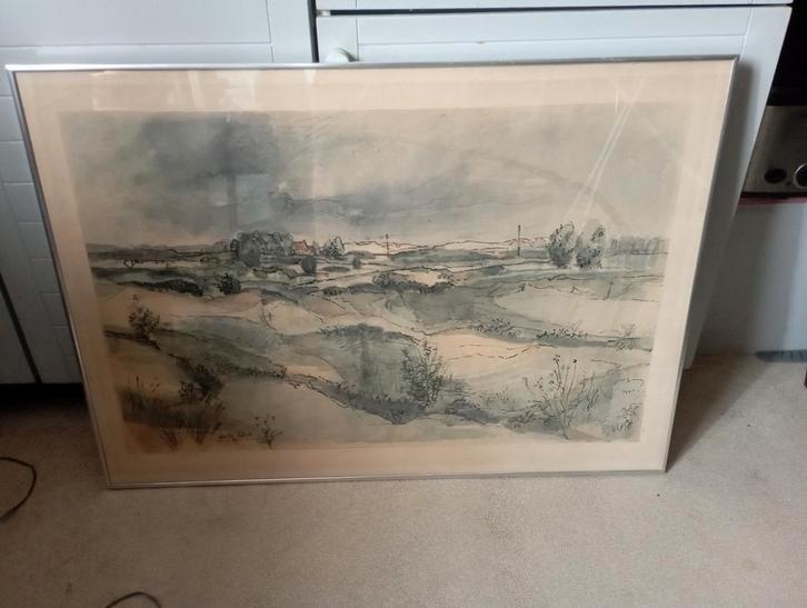 Walter vilain 1973 kunstschilder koksijde, Antiek en Kunst, Kunst | Tekeningen en Fotografie, Ophalen