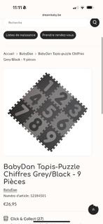 Tapis dalle en mousse Babydan gris, Enlèvement ou Envoi, Comme neuf, Autres types